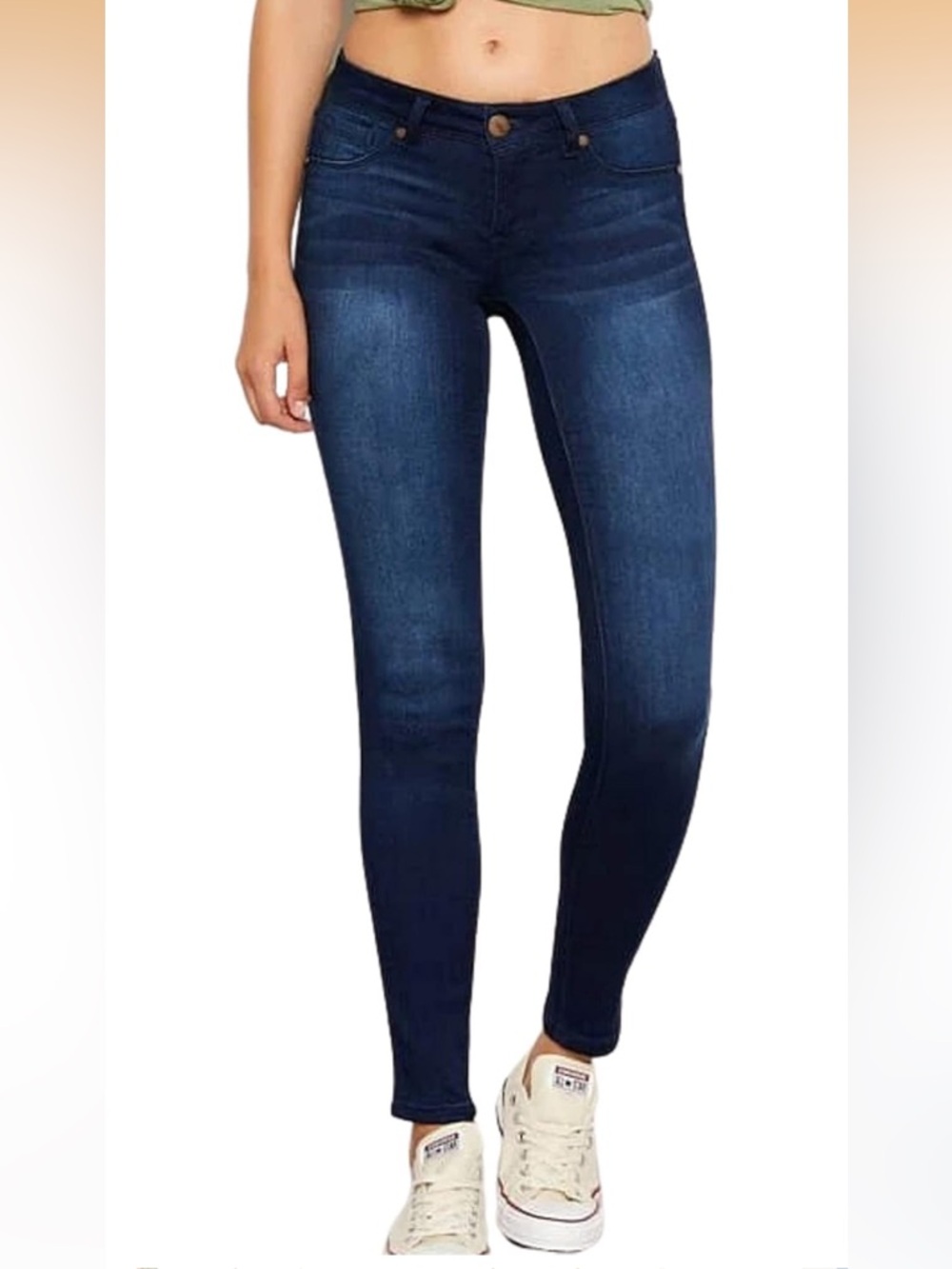 1822 Denim Blue Skinny Jeans, Capri - Picture 3 of 16